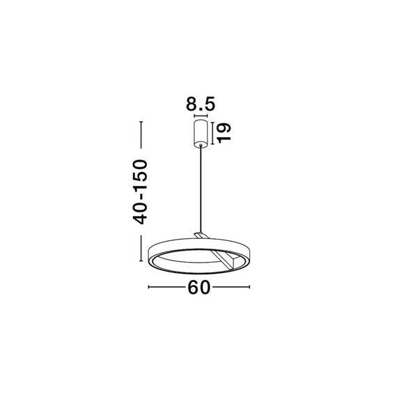 LED Полилей ADALIZ 9695126 NovaLuce 59W CCT 2700K-4000K Triac Dimmable | Osvetlenieto.bg