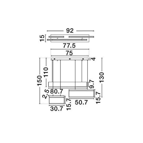 LED Полилей ALUNA 9190221 NovaLuce 49W 3000K | Osvetlenieto.bg
