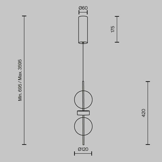 LED Полилей Double Moon MOD478PL-L8B3K Maytoni 8W 3000K | Osvetlenieto.bg