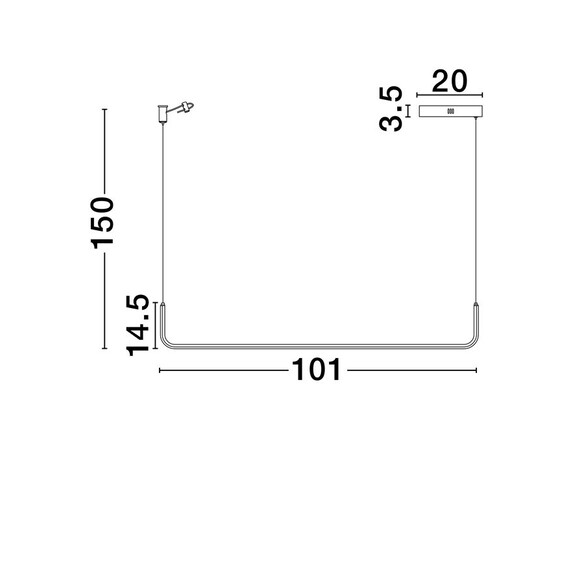 LED Полилей STRITA 9001102 NovaLuce 20W 3200K | Osvetlenieto.bg