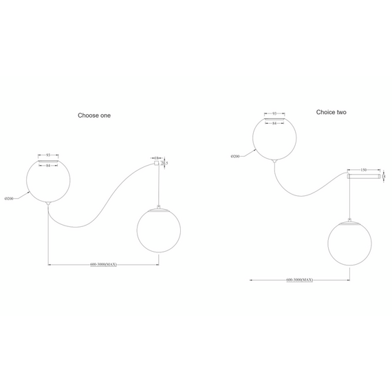 LED Полилей Twins MOD427PL-L20B3K1 Maytoni 20W 3000K | Osvetlenieto.bg