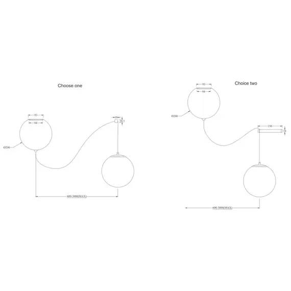 LED Полилей Twins MOD427PL-L20B3K1 Maytoni 20W 3000K | Osvetlenieto.bg