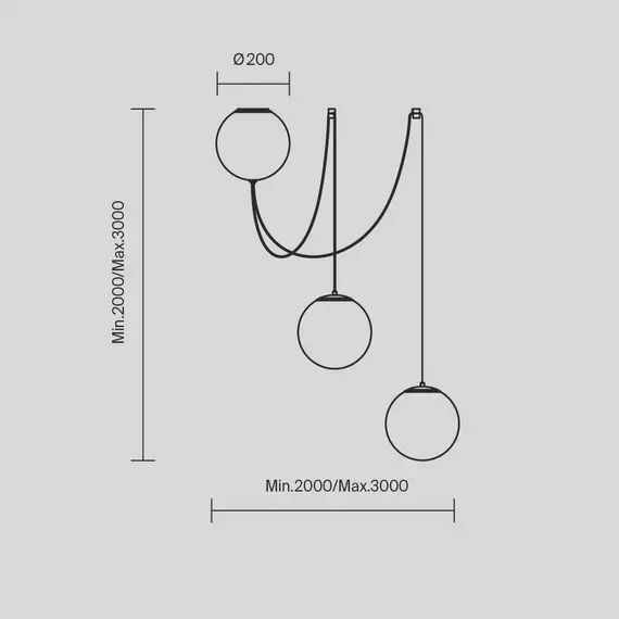 LED Полилей Twins MOD427PL-L30B3K1 Maytoni 26W 3000K | Osvetlenieto.bg