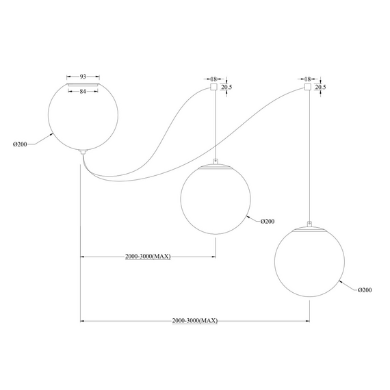 LED Полилей Twins MOD427PL-L30B3K1 Maytoni 26W 3000K | Osvetlenieto.bg