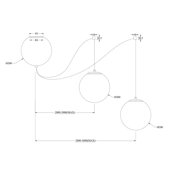 LED Полилей Twins MOD427PL-L30B3K1 Maytoni 26W 3000K | Osvetlenieto.bg