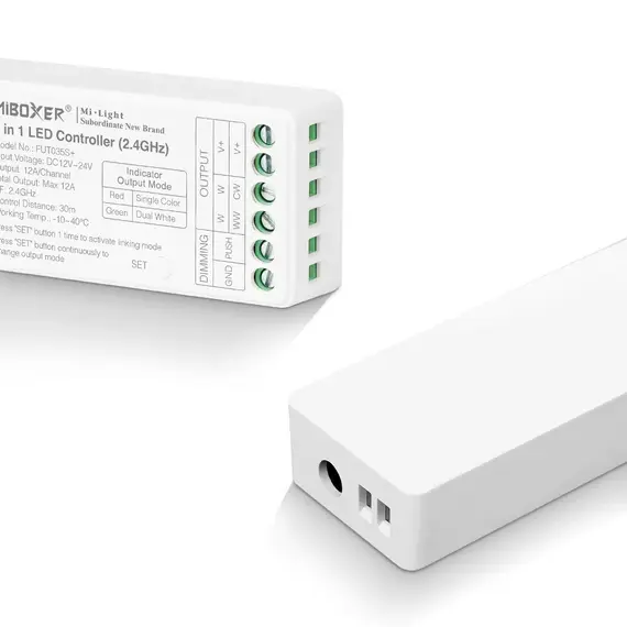 MiBoxer Комплект дистанционно+контролер MONO/CCT 2.4GHz 12-24VDC 12A FUT035SA+ | Osvetlenieto.bg