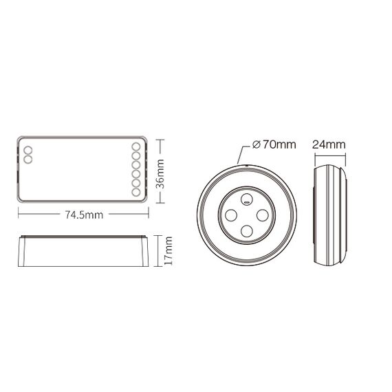 MiBoxer Комплект контролер + Дистанционно MONO/CCT 12-24VDC 12A 2.4G FUT035SA+ | Osvetlenieto.bg