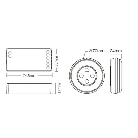 MiBoxer Комплект контролер + Дистанционно MONO/CCT 12-24VDC 12A 2.4G FUT035SA+ | Osvetlenieto.bg