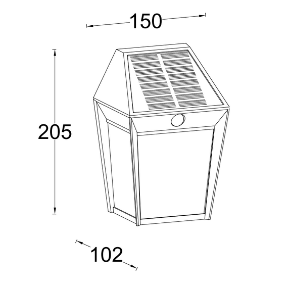 Соларна лампа за стена AVONY PIR сензор Lutec 1xE27 IP44 6916002330 | Osvetlenieto.bg