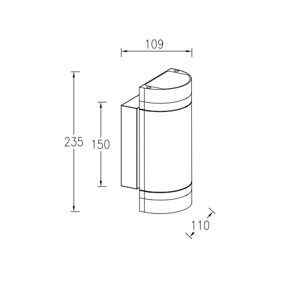 Фасаден аплик FOCUS Lutec 2xGU10 IP44 5604011118 | Osvetlenieto.bg