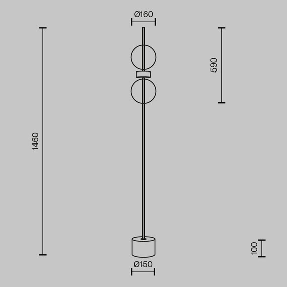 LED Лампион Double Moon MOD478FL-L15B3K Maytoni 15W 3000K | Osvetlenieto.bg