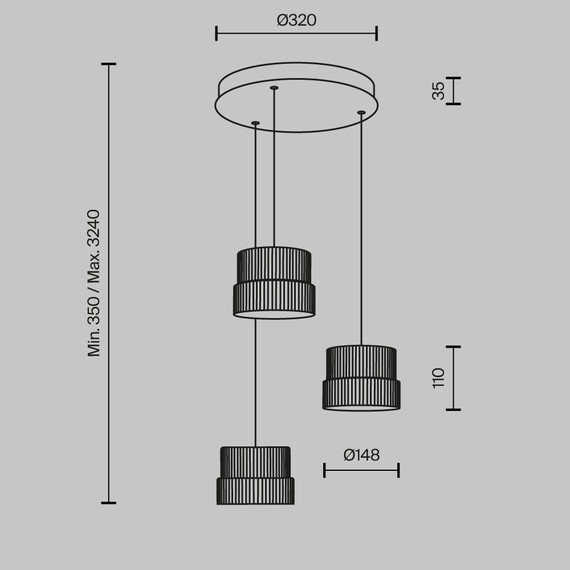 LED Полилей Scala MOD496PL-L33BZK Maytoni 33W 3000K | Osvetlenieto.bg