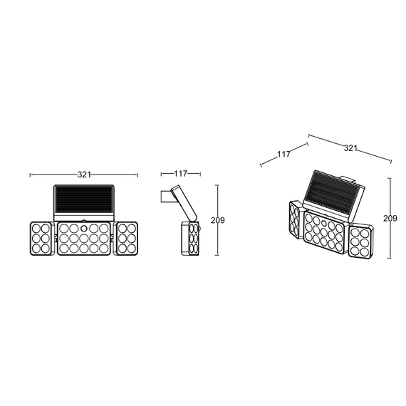 Соларна лампа TUDA PIR сензор Lutec 3xLED 13W IP44 6935502330 | Osvetlenieto.bg