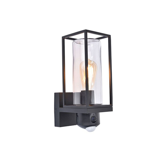 Външна лампа FLAIR с вградена камера+PIR сензор Lutec Connect 1xE27 IP44 5288811012 | Osvetlenieto.bg