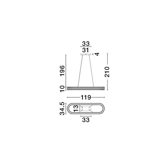 LED Полилей ARIETTA 9333083 NovaLuce 82W 3000K Triac Dimmable | Osvetlenieto.bg