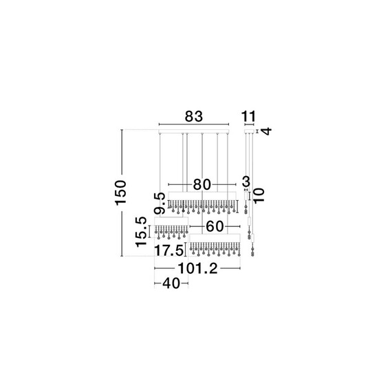 LED Полилей  CRISTA  9130646 NovaLuce 84W 3500K Triac Dimmable | Osvetlenieto.bg