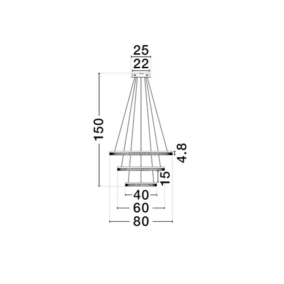 LED Полилей LUANA 9130637 NovaLuce 90W CCT 2700K-4000K Triac Dimmable | Osvetlenieto.bg