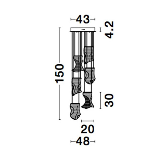 LED Полилей SIDERNO 9054442 NovaLuce 39W 3000K | Osvetlenieto.bg