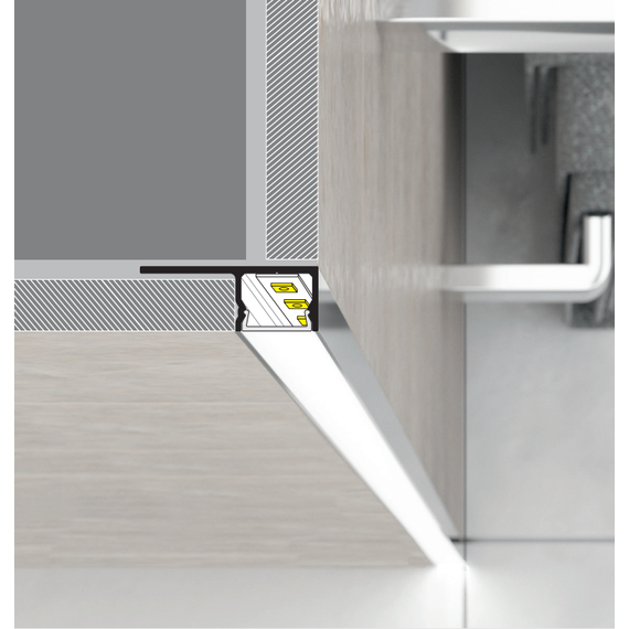 LED профил за вграждане в плочки UNI-TILE12 C PLUS анодизиран 1 метър | Osvetlenieto.bg