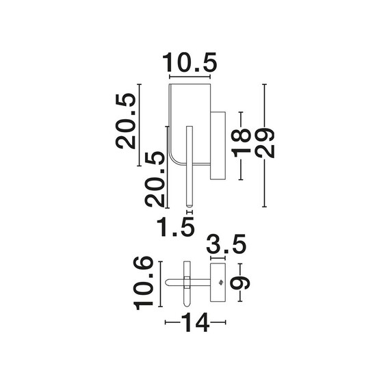 LED Аплик TOTEM 9214220 NovaLuce 9W 3000K Triac Dimmable | Osvetlenieto.bg