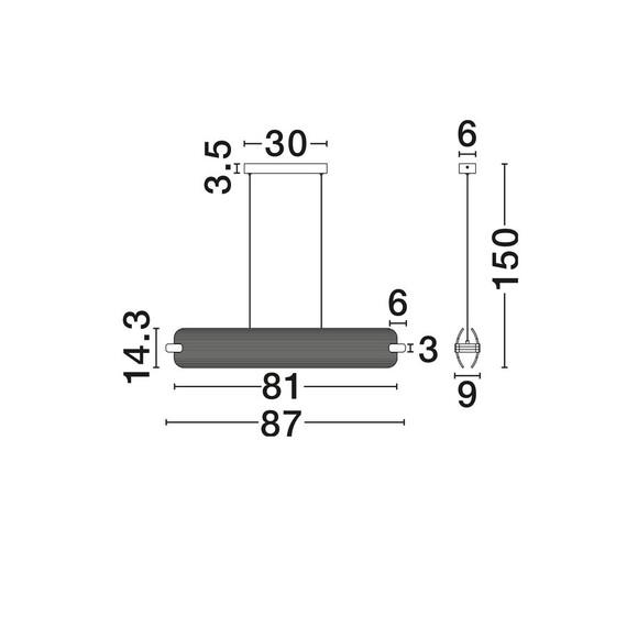 LED Полилей EMERY 9214231 NovaLuce 41W 3000K Triac Dimmable | Osvetlenieto.bg