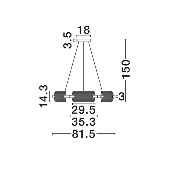 LED Полилей EMERY 9214232 NovaLuce 48W 3000K Triac Dimmable | Osvetlenieto.bg