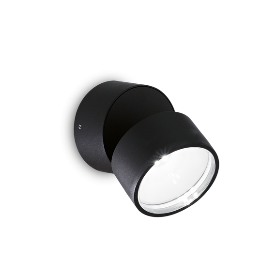 LED Фасаден аплик OMEGA AP ROUND NERO 4000K 285504 Ideal Lux  IP54 | Osvetlenieto.bg