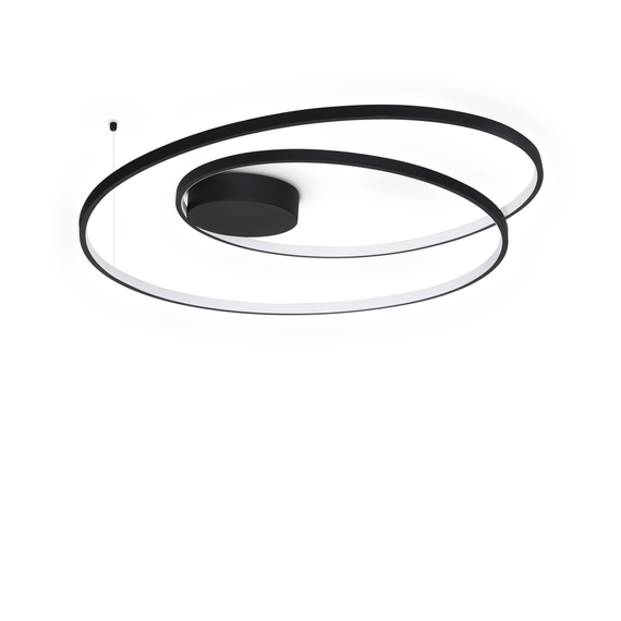 LED Плафон OZ PL D080 ON-OFF NERO 3000K 365053 Ideal Lux | Osvetlenieto.bg