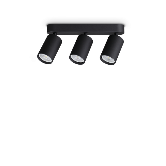 Спот DYNAMITE PL3 LINEAR ROUND NERO 371252 Ideal Lux 3xGU10 | Osvetlenieto.bg