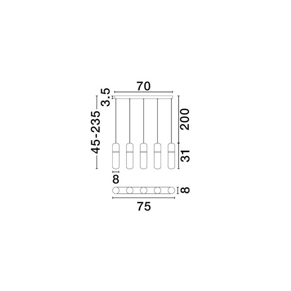 LED Полилей NORMA 9009266 NovaLuce 35W 3000K Triac Dimmable | Osvetlenieto.bg