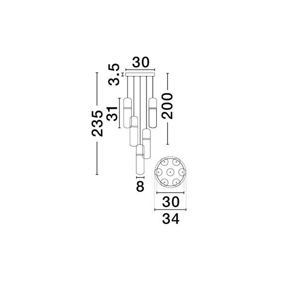 LED Полилей NORMA 9009267 NovaLuce 49W 3000K Triac Dimmable | Osvetlenieto.bg