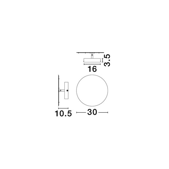LED Аплик ALIDA 9580600 NovaLuce 20W 3000K Triac Dimmable | Osvetlenieto.bg