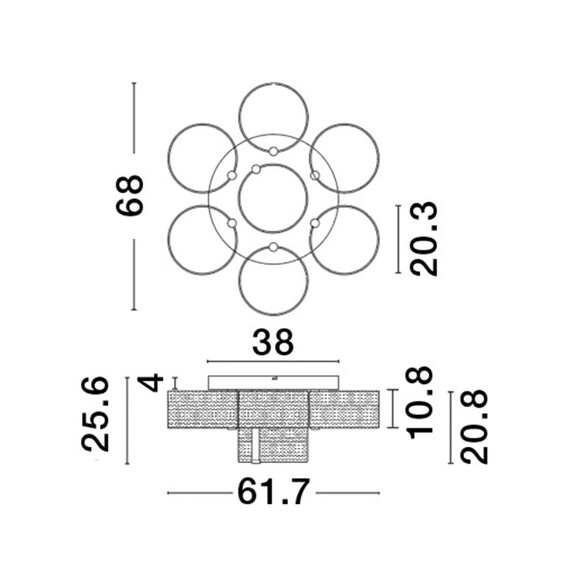 LED Плафон GATLIN 9756713 NovaLuce 41W 3000K Triac Dimmable | Osvetlenieto.bg