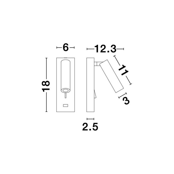 LED Аплик FUSE 9170101 NovaLuce 3W 3000K | Osvetlenieto.bg