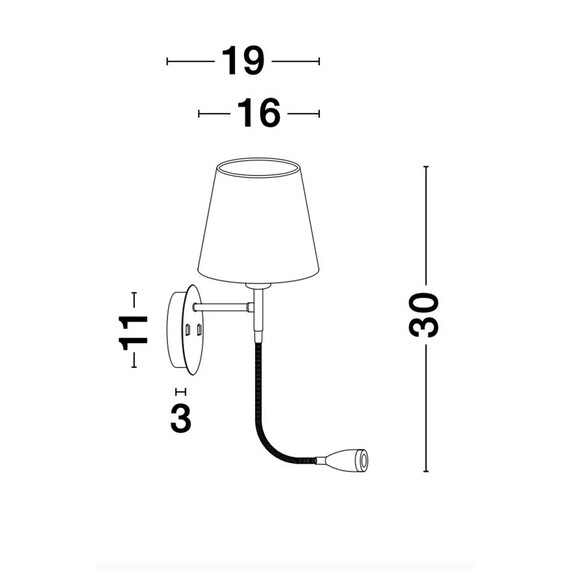 Аплик NIA 9182372 NovaLuce LED 3W+1xE14 3000K | Osvetlenieto.bg