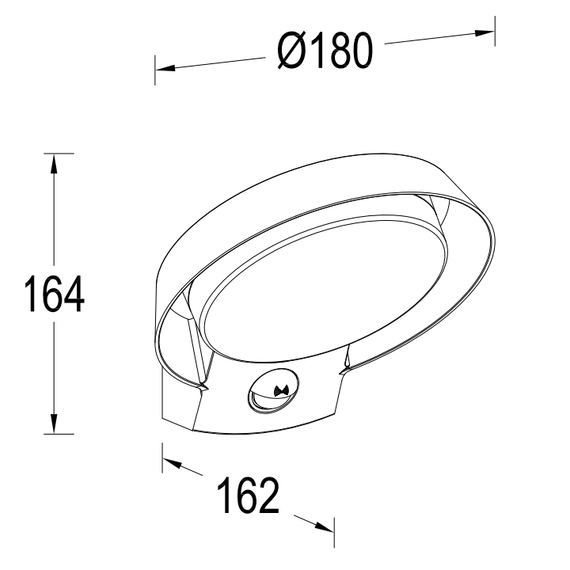 Фасаден аплик POLO PIR сензор Lutec LED 16.1W IP54 5205702118 | Osvetlenieto.bg