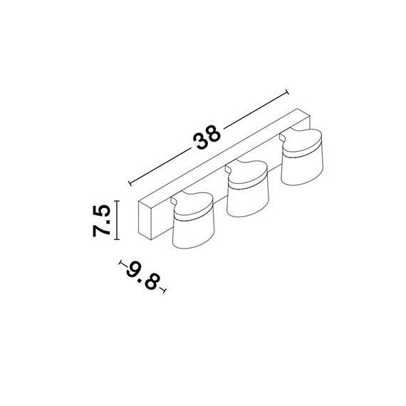 LED Аплик за баня SABIA 9122331 NovaLuce 15W 3000K | Osvetlenieto.bg