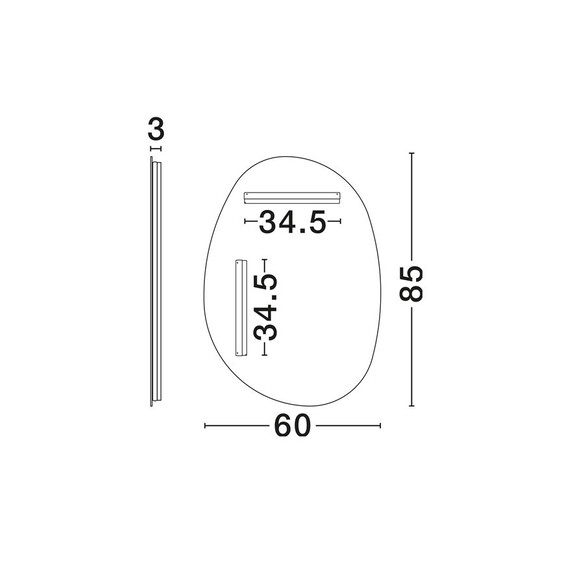 LED Огледало LORIN 9006116 NovaLuce 37W 3000K Touch Switch On/Off | Osvetlenieto.bg