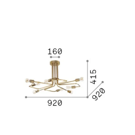 Плафон TRIUMPH PL8 160313 Ideal Lux 8xE27 | Osvetlenieto.bg