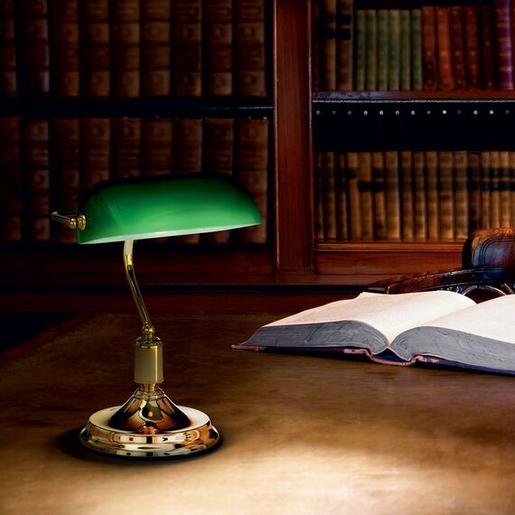 Банкерска лампа Lawyer TL1 Ottone 013657 Ideal Lux E27 | Osvetlenieto.bg