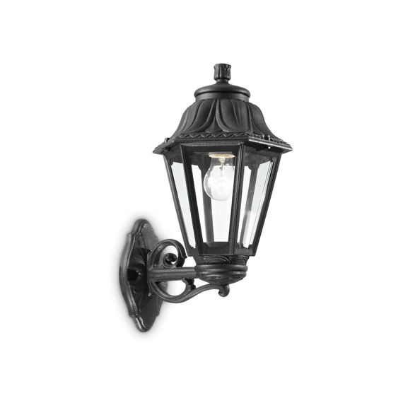 Фасаден аплик DAFNE AP1 BIG NERO 101491 Ideal Lux 1xE27 IP55 | Osvetlenieto.bg