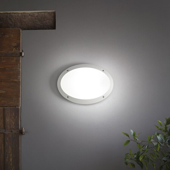 Фасаден аплик POLAR-1 AP1 OVAL BIANCO 096711 Ideal Lux 1xE27 IP66 | Osvetlenieto.bg