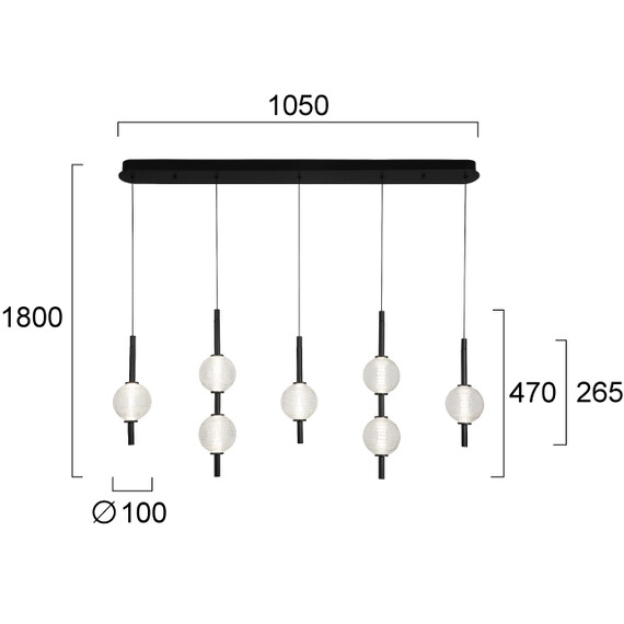 LED Полилей ABEONA 4330500 Viokef 26W 3000K | Osvetlenieto.bg