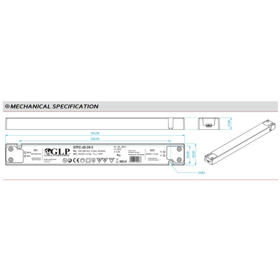 LED захранване SLIM 60W 24V POS FTPC60V24-S2 | Osvetlenieto.bg