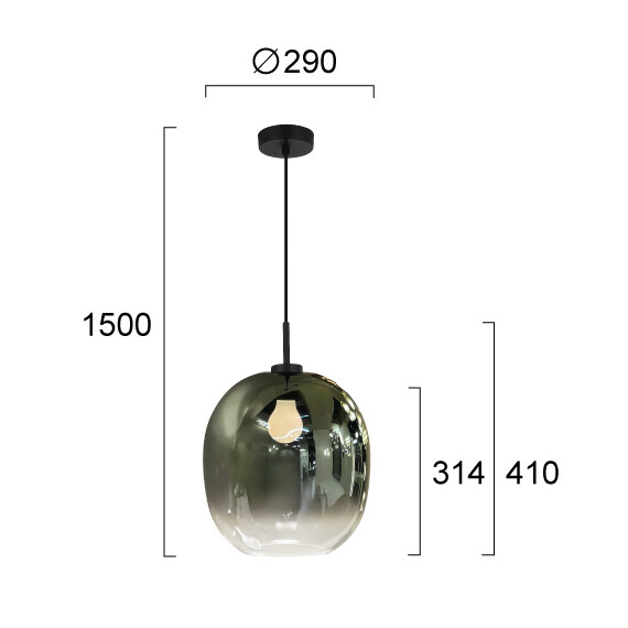 Полилей MIRROR 4345500 Viokef 1xE27 | Osvetlenieto.bg