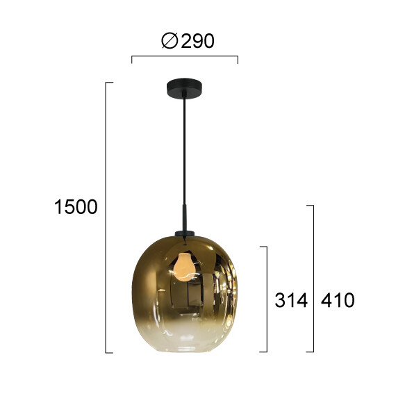 Полилей MIRROR 4345501 Viokef 1xE27 | Osvetlenieto.bg