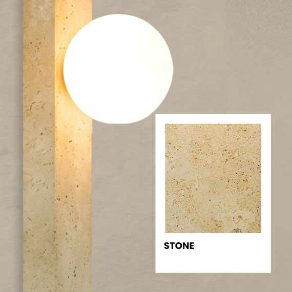 Аплик Zambelis 25315 WALL LIGHT 1xG9 NATURAL STONE - OPAL GLASS | Osvetlenieto.bg