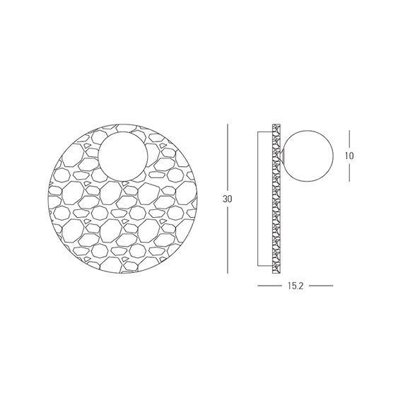 Аплик Zambelis 25316 WALL LIGHT 1xG9 NATURAL STONE - OPAL GLASS | Osvetlenieto.bg