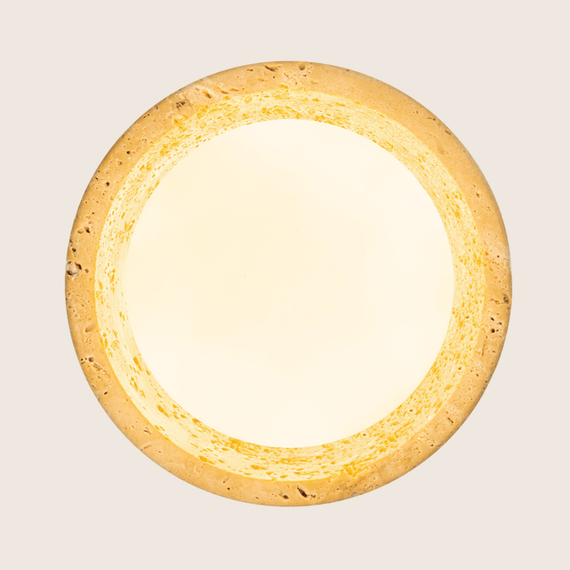 Аплик Zambelis 25418 WALL LIGHT 1xG9 NATURAL STONE - BROWN WOOD - OPAL GLASS | Osvetlenieto.bg