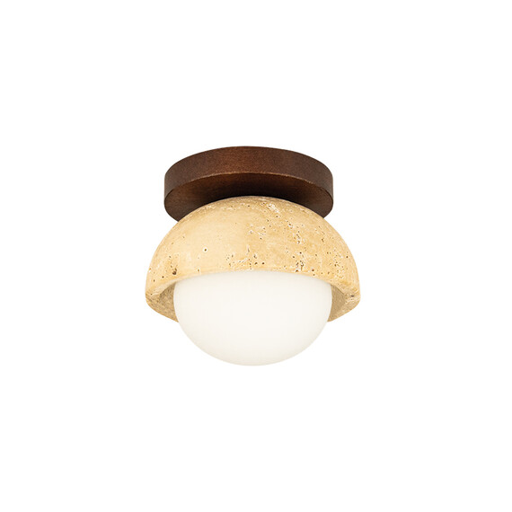 Аплик Zambelis 25418 WALL LIGHT 1xG9 NATURAL STONE - BROWN WOOD - OPAL GLASS | Osvetlenieto.bg